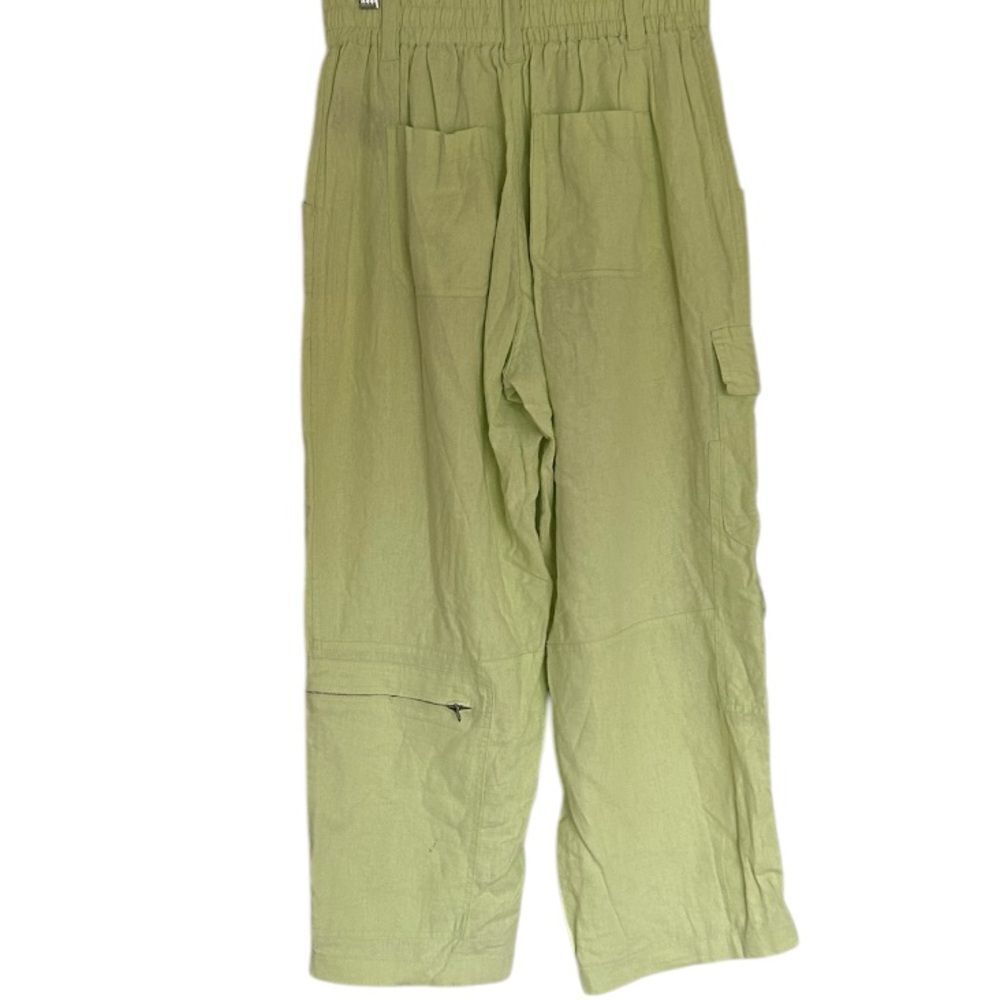 Urban Outfitters Myla Linen Blend Green Linen Cargo Pants Women’s Size Medium - Picture 5 of 13